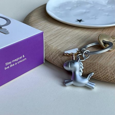 Flying Unicorn & Cloud Keyring Flying Unicorn & Cloud Keyring