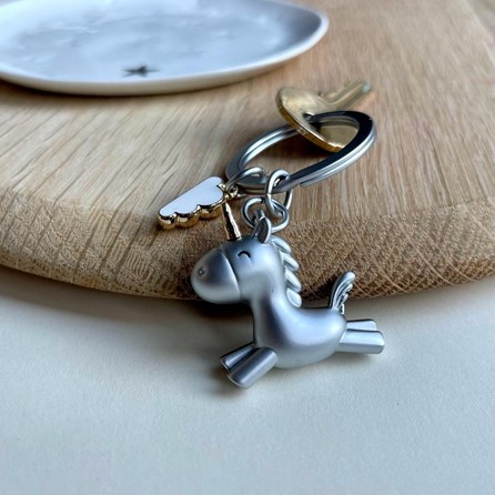 Flying Unicorn & Cloud Keyring Flying Unicorn & Cloud Keyring