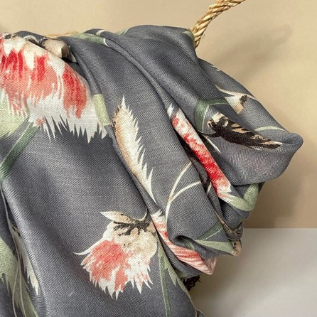 Thistle Print Scarf in Grey Thistle Print Scarf in Grey