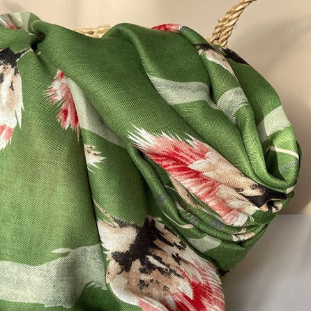 Thistle Print Scarf in Green Thistle Print Scarf in Green