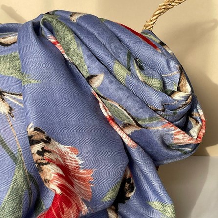 Thistle Print Scarf in Denim Blue Thistle Print Scarf in Denim Blue