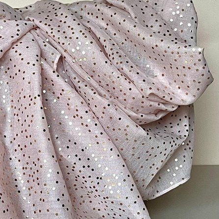 Rose Gold Metallic Dot Scarf in Pink Rose Gold Metallic Dot Scarf in Pink