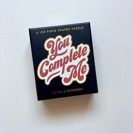 'You Complete Me' 100 Piece Shaped Jigsaw Puzzle 'You Complete Me' 100 Piece Shaped Jigsaw Puzzle