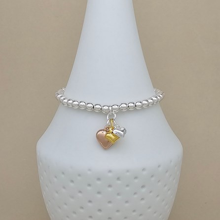 Trio Of Hearts Beaded Bracelet Trio Of Hearts Beaded Bracelet