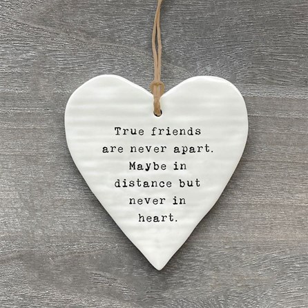 'True Friends' Hanging Ceramic Heart Decoration 'True Friends' Hanging Ceramic Heart Decoration