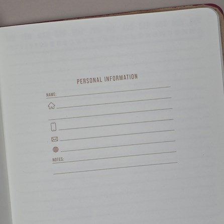 Vegan Leather Pocket Journal - Burgundy & Pink
