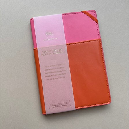 Vegan Leather Pocket Journal Pink & Chilli Vegan Leather Pocket Journal Pink & Chilli