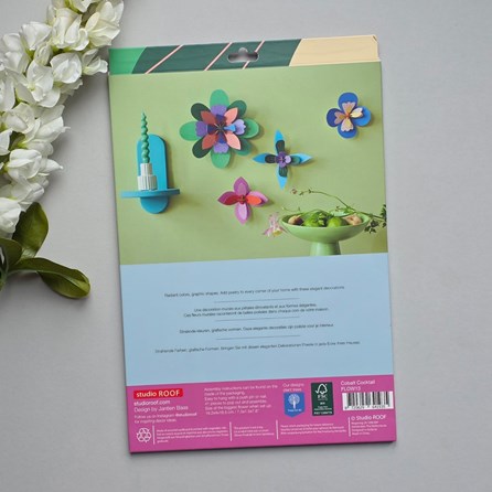 Wall Art Set of 3 Flowers - Cobalt Cocktail Wall Art Set of 3 Flowers - Cobalt Cocktail