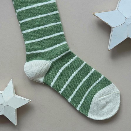 Welly Boot Striped Socks in Green Welly Boot Striped Socks in Green