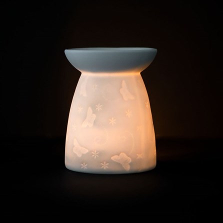 White Ceramic Butterfly Oil Burner White Ceramic Butterfly Oil Burner