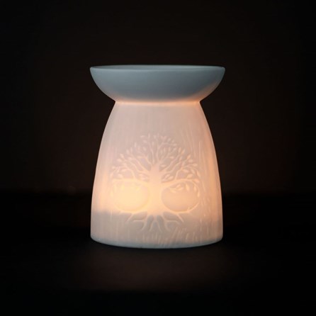 White Ceramic Tree Of Life Oil Burner White Ceramic Tree Of Life Oil Burner