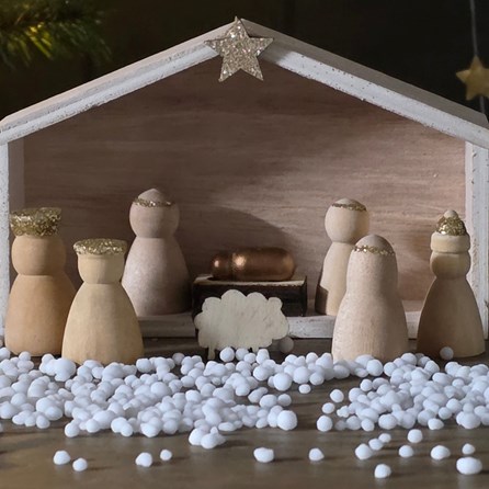 Wooden Christmas Nativity Scene