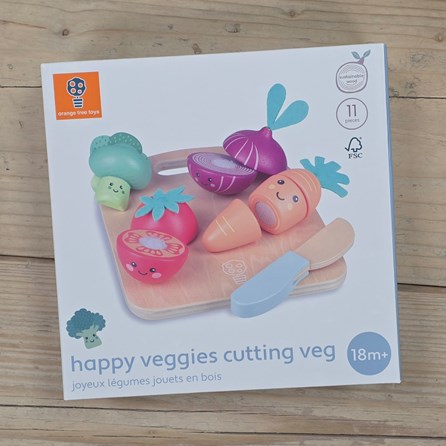 Wooden Cutting Veg - Happy Veggies Wooden Cutting Veg - Happy Veggies