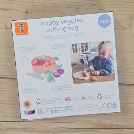 Wooden Cutting Veg - Happy Veggies Wooden Cutting Veg - Happy Veggies