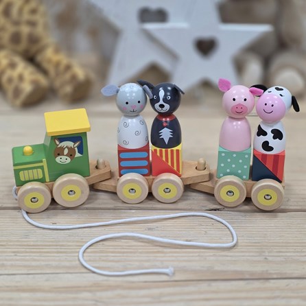 Wooden Farm Animal Puzzle Train Wooden Farm Animal Puzzle Train