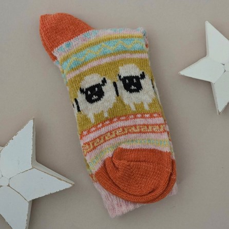 Wool Blend Sheep Socks in Pink Wool Blend Sheep Socks in Pink