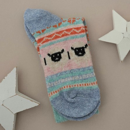 Wool Blend Sheep Socks in Turquoise Blue Wool Blend Sheep Socks in Turquoise Blue