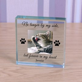 Personalised '... Forever In My Heart' Pet Memory Photo Glass Token Personalised '... Forever In My Heart' Pet Memory Photo Glass Token