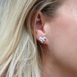 Hammered Heart Stud Earrings Hammered Heart Stud Earrings