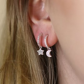 Crystal Star & Moon Hoop Earrings Crystal Star & Moon Hoop Earrings