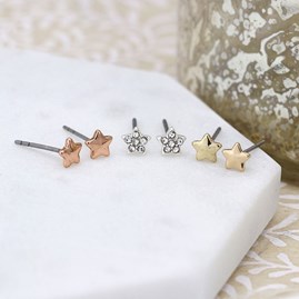 Triple Star Stud Earrings Set Triple Star Stud Earrings Set