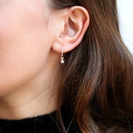 Silver Plated Hoop Stud Earrings with Star Silver Plated Hoop Stud Earrings with Star