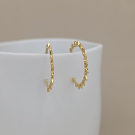 18ct Gold-Plated Sun Hoop Stud Earrings
