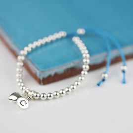 Personalised Silver Heart And Bead Friendship Bracelet Personalised Silver Friendship Bracelet Turquiose