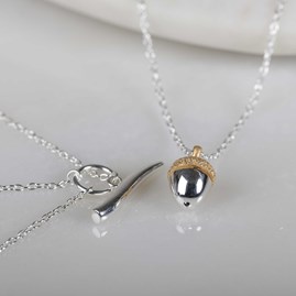 Sterling Silver And Gold Plate Acorn Necklace Stunning Silver and Gold Acorn Necklace