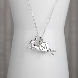 Personalised Leaping Hare Necklace Personalised Leaping Hare Necklace Silver
