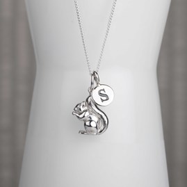 Personalised Squirrel Necklace Personalised Squirrel Necklace Silver