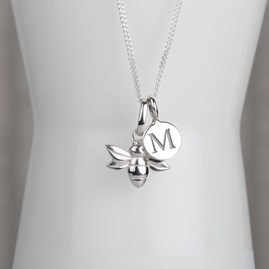 Personalised Baby Bee Necklace Personalised Baby Bee Necklace Silver
