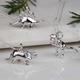 Personalised T Rex Necklace Personalised Solid Silver T Rex Necklace