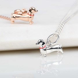 Solid Silver Dachshund Pendant Silver Dachshund Pendant