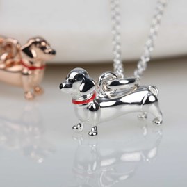 Solid Silver Dachshund Pendant Silver Dachshund Pendant