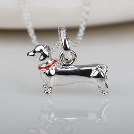 Solid Silver Dachshund Pendant Silver Dachshund Pendant
