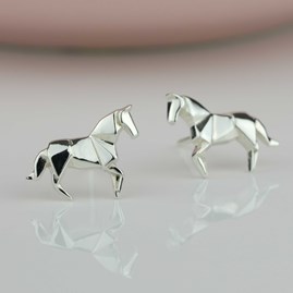 Sterling Silver Origami Horse Earrings Sterling Silver Origami Horse Earrings