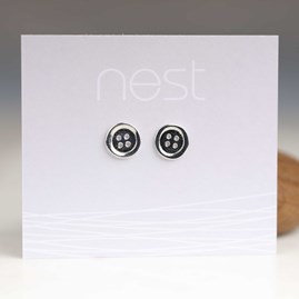 Polished Solid Silver Button Stud Earrings Polished Solid Silver Button Stud Earrings