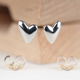 Devotion Heart Stud Earrings Devotion Heart Stud Earrings Silver