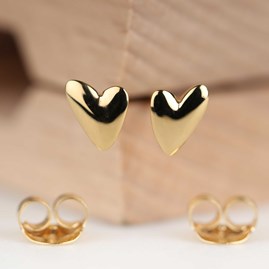 Devotion Heart Stud Earrings Devotion Heart Stud Earrings Gold