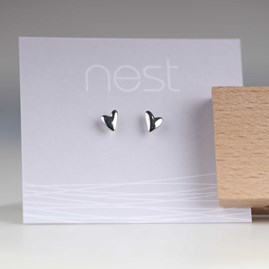 Devotion Heart Stud Earrings Devotion Heart Stud Earrings Silver