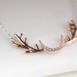 Sterling Silver Stag Antler Necklace Sterling Silver Stag Antler Necklace