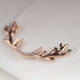 Sterling Silver Stag Antler Necklace