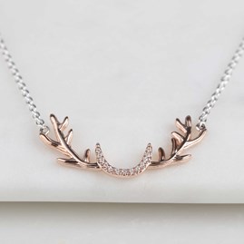 Sterling Silver Stag Antler Necklace Sterling Silver Stag Antler Necklace