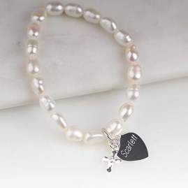Children's Personalised Pearl Christening Bracelet Children's Personalised Pearl Christening Bracelet