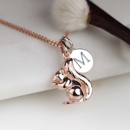 Personalised Squirrel Necklace Personalised Squirrel Necklace Rose Gold