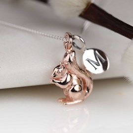 Personalised Squirrel Necklace Personalised Squirrel Necklace Rose Gold