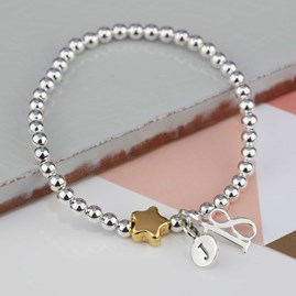 Personalised Jess Gold Plated Star Bracelet Personalised Jess Gold Plated Star Bracelet