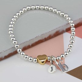 Personalised Milly Gold Plated Heart Bracelet Personalised Milly Gold Plated Heart Bracelet
