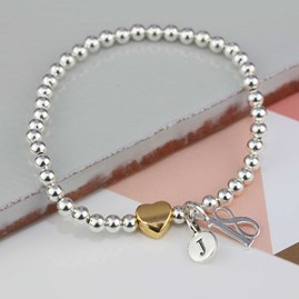 Personalised Milly Gold Plated Heart Bracelet Personalised Milly Gold Plated Heart Bracelet